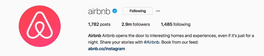 استفاده از هشتگ در اینستاگرام airbnb